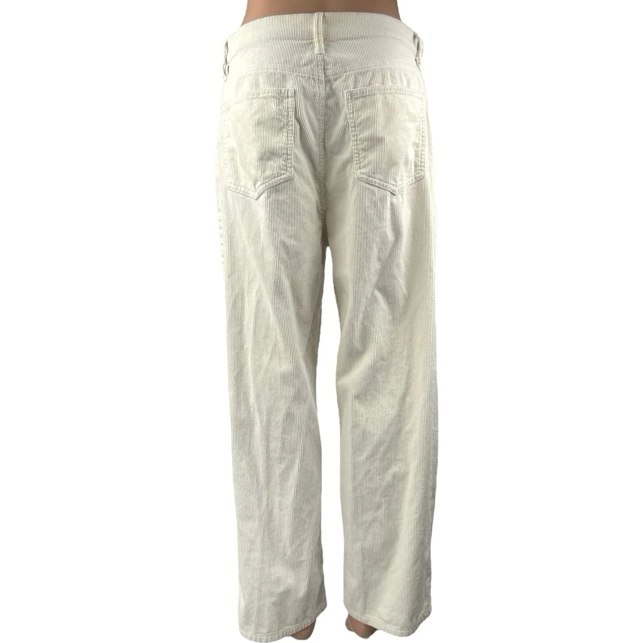 Ann Taylor Easy Straight White Corduroy High Waist Wide Leg Trousers Pants Sz 10 - Image 3