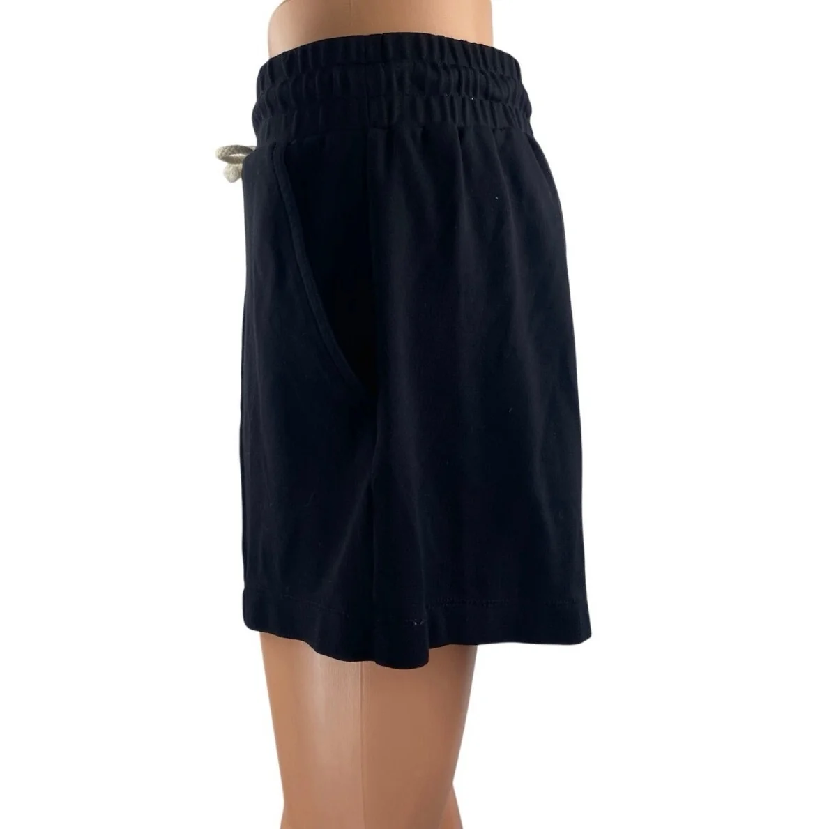 Ann Taylor LOFT Black Drawstring High Waisted Pleated Casual Mini Shorts Size S - Image 2