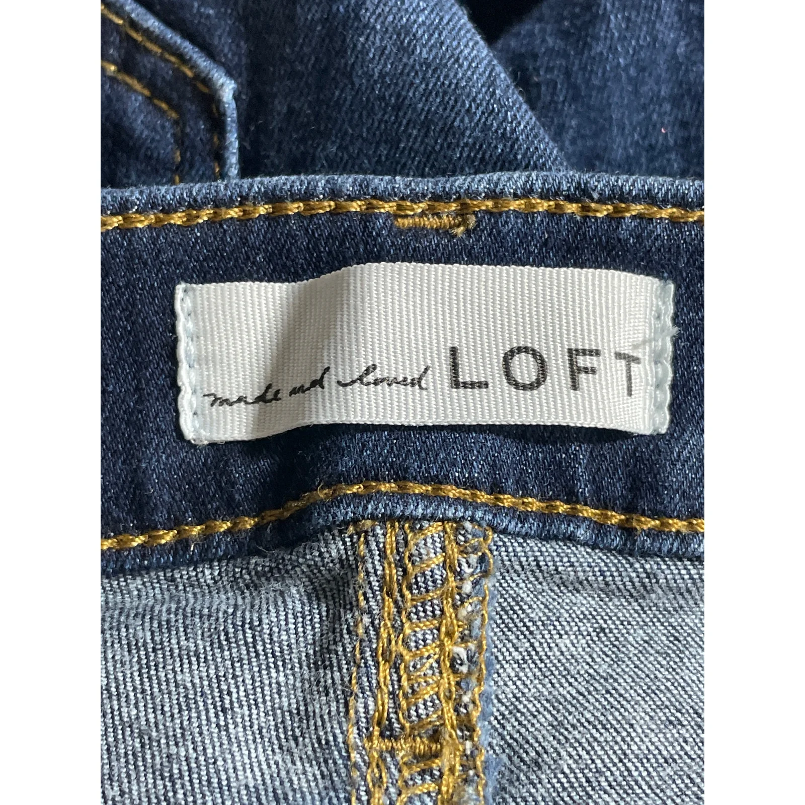 Ann Taylor LOFT Women's Blue Dark Wash Y2k Cropped Skinny Denim Jeans Size 6P - Image 5