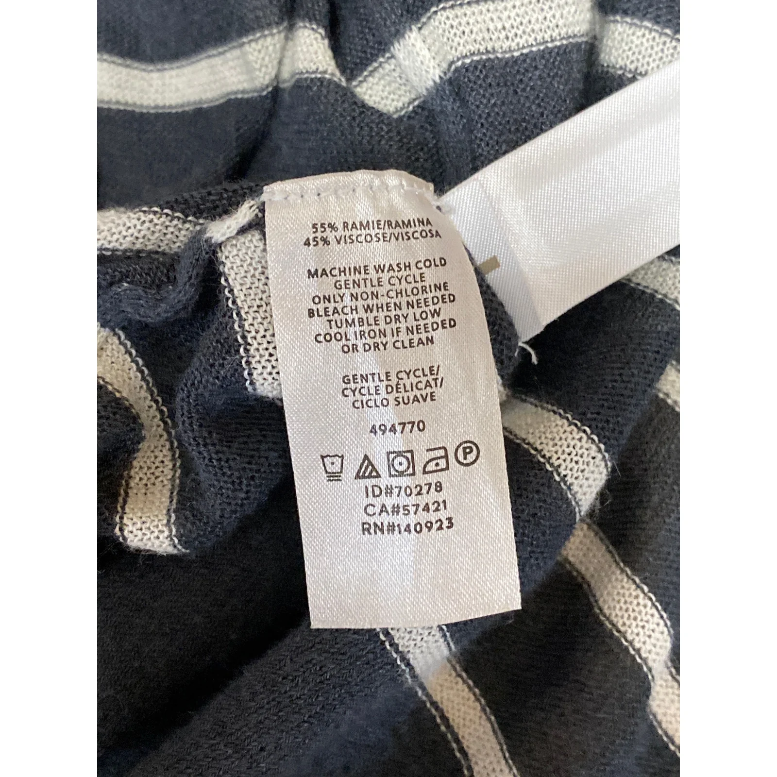 Ann Taylor LOFT Womens Gray Striped Long Sleeve Long Cardigan Sweater Top Size M - Image 4