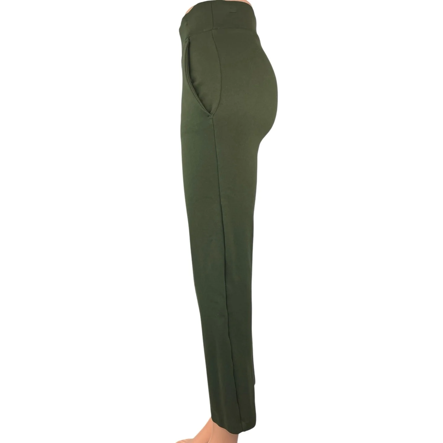 Ann Taylor LOFT Women's Green Pull On High Waisted Straight Casual Pants Sz XXS - Image 2