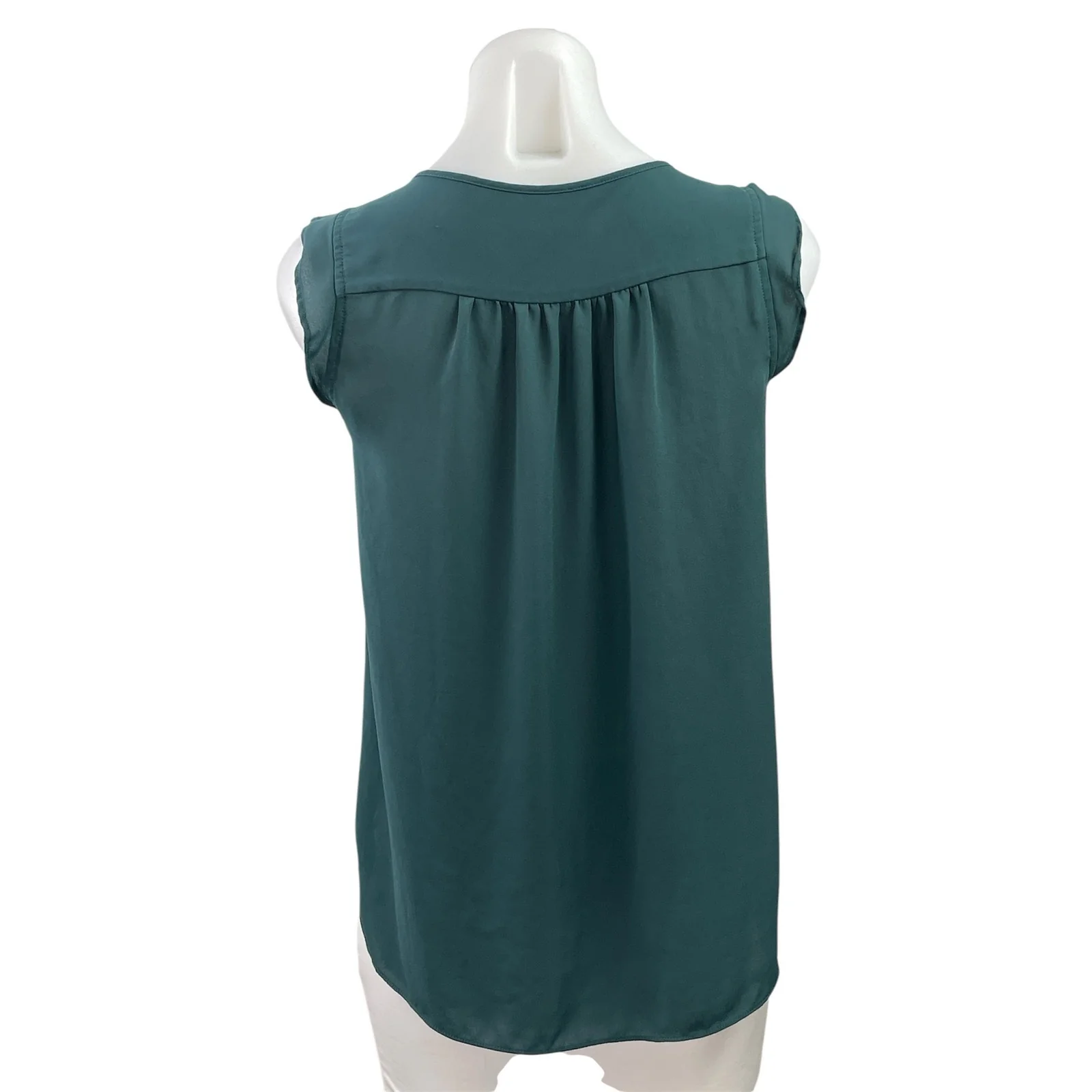 Ann Taylor LOFT Women's Teal Sleeveless Henley Tank Button Blouse Top Size XS - Image 3