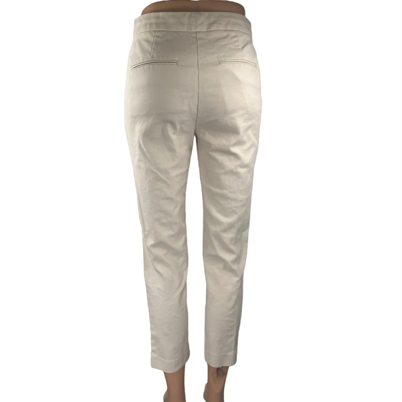 Ann Taylor Women's Beige Skinny Leg High Waist Khaki Chino Trousers Pants Size 0 - Image 3