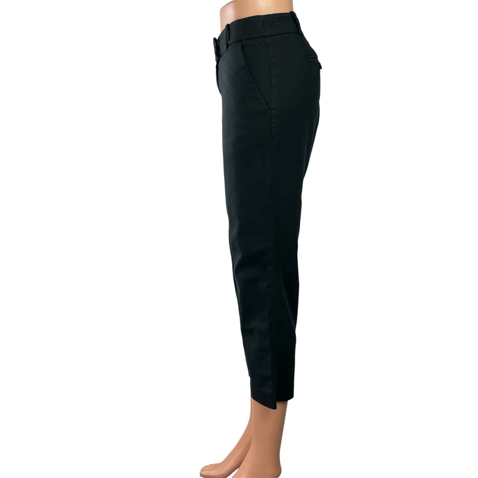 Ann Taylor Women's Black Mid Rise Straight Leg Cropped Trousers Pants Size 6 - Image 2