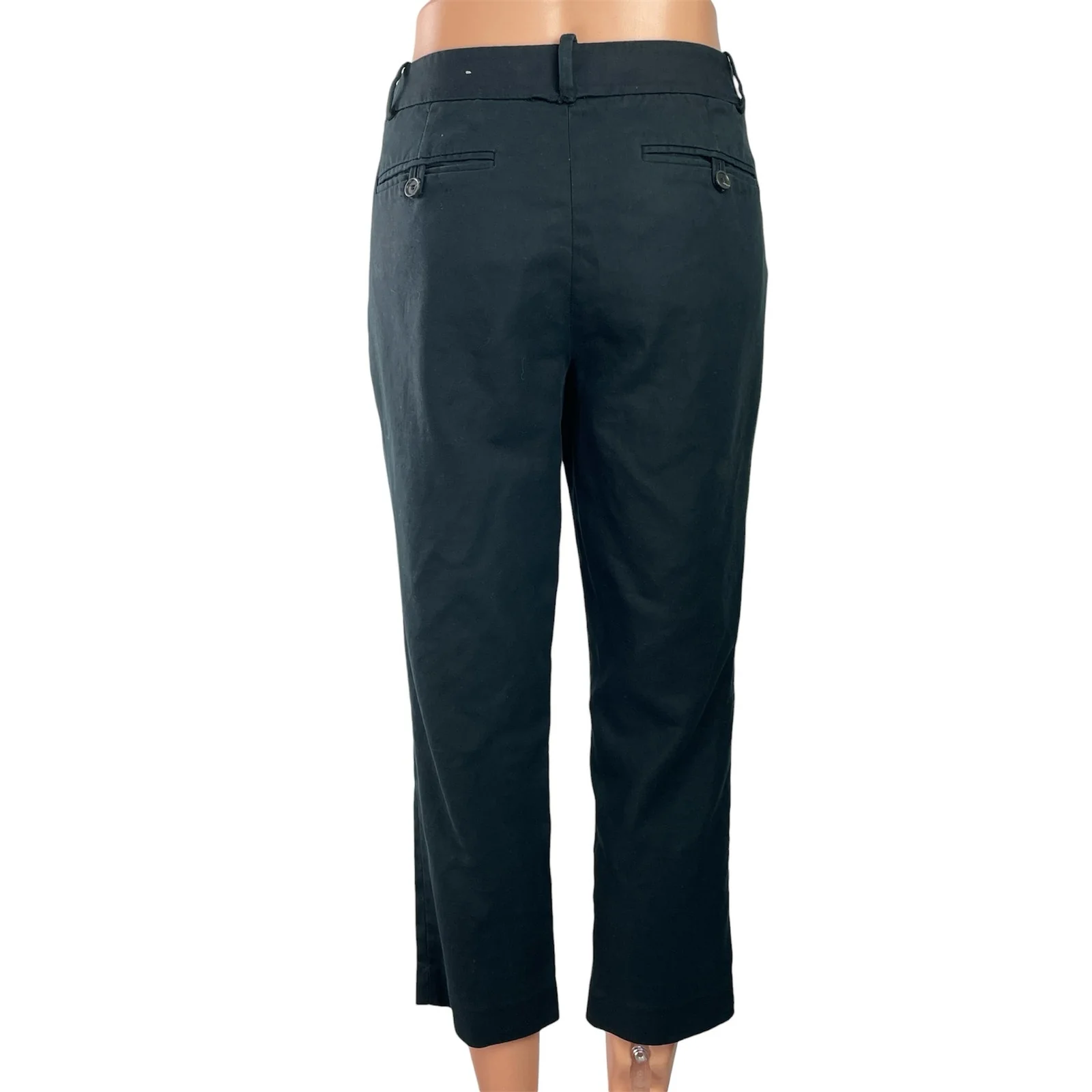 Ann Taylor Women's Black Mid Rise Straight Leg Cropped Trousers Pants Size 6 - Image 3