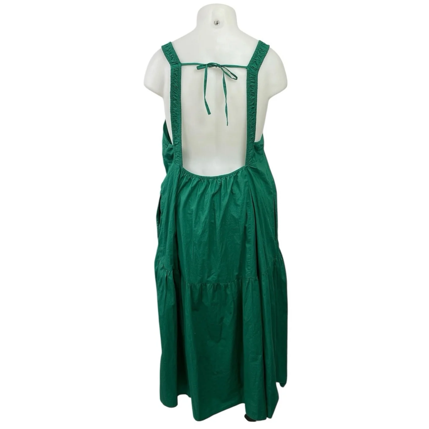Anthropologie Celandine Green Sleeveless Smocked Summer Midi A-Line Sun Dress XL - Image 3