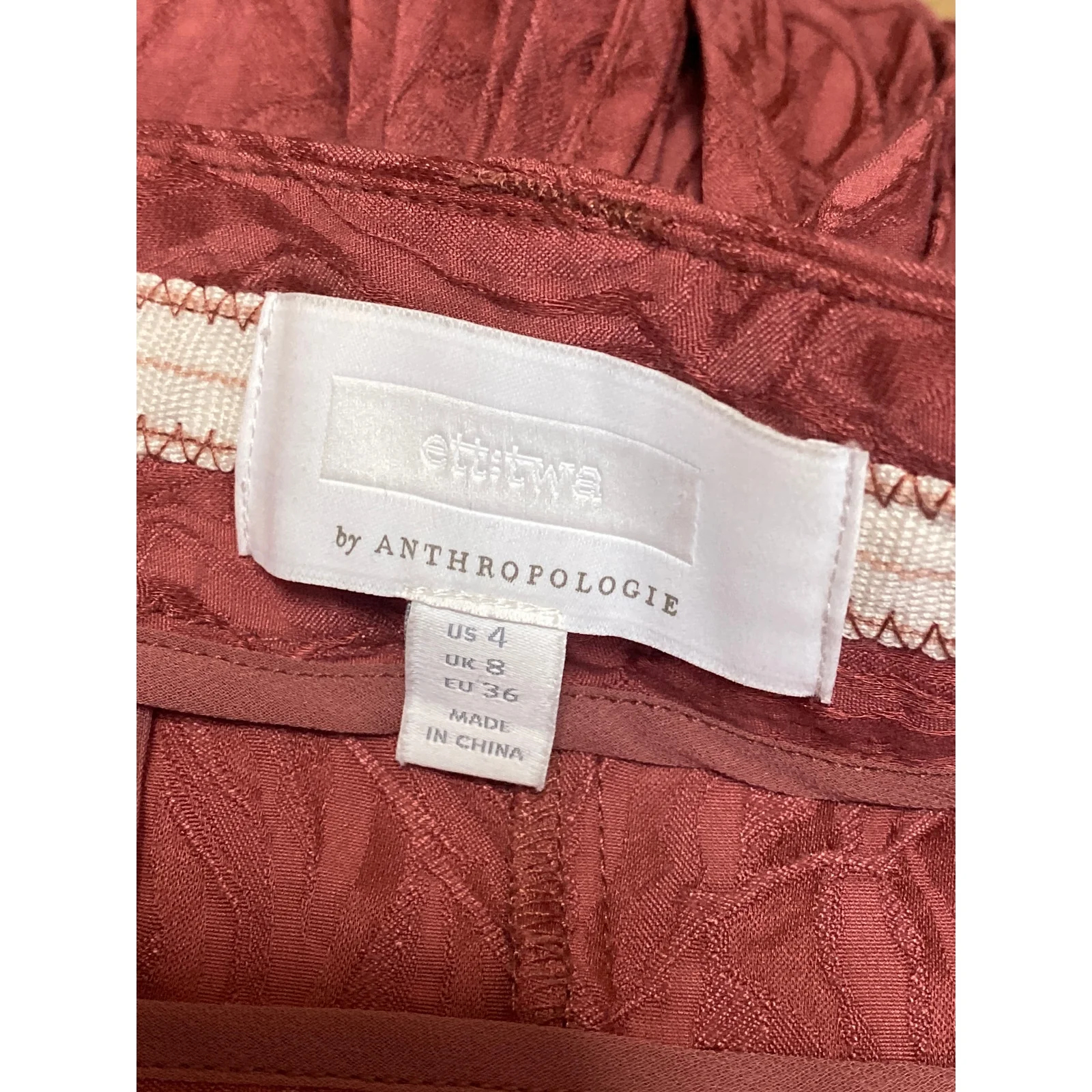 Anthropologie Ett:Twa Aubade Pink High Rise Tie-Waist Tapered Trousers Pants 4 - Image 5