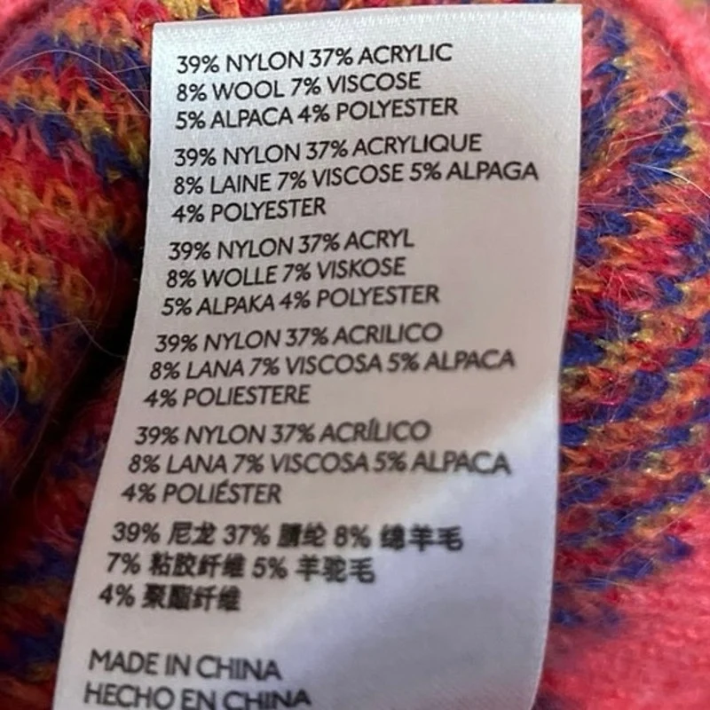 Anthropologie Holly Pink Multicolor Wool Alpaca Animal Print Mock Sweater Top XS - Image 5