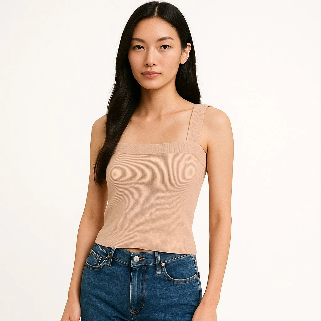 Anthropologie Maeve Nude Pink Tie Back Sleeveless Cami Camisole Tank Top Size S - Image 2