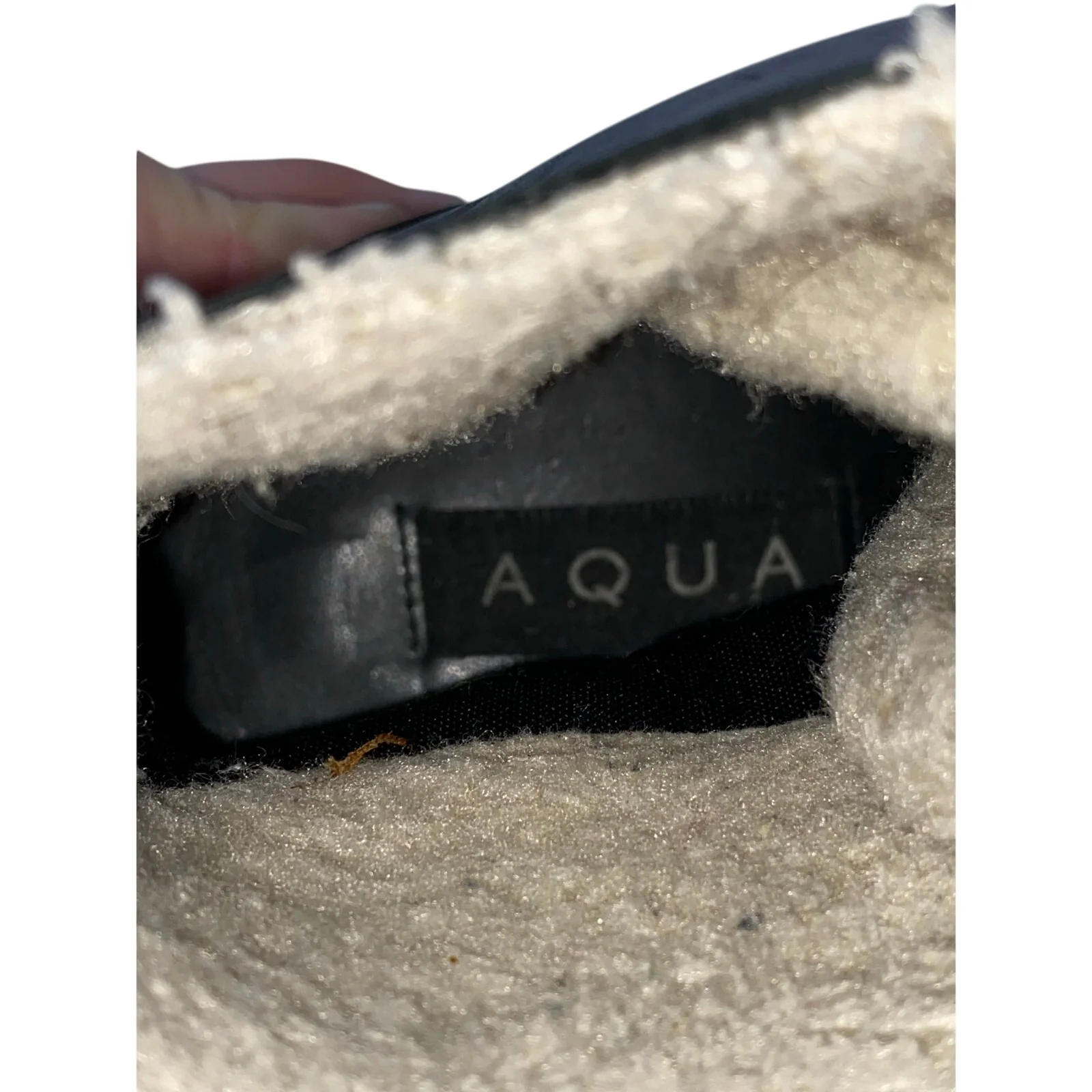 Aqua Miranda Women's Black Lace Up Round Toe Lug Sole Faux Fur Hiker Boots 8 - Image 5