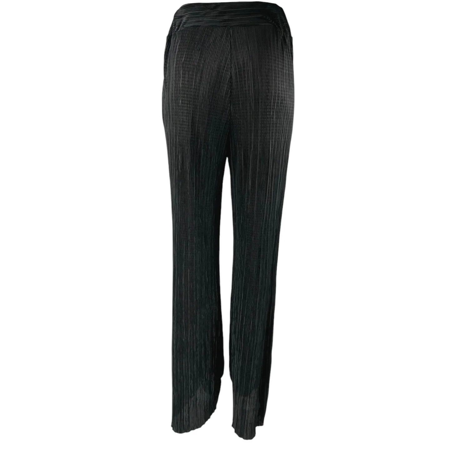 Aqua Women's Black High Waisted Pleated Pull On Straight Trouser Pants Size S - Image 3