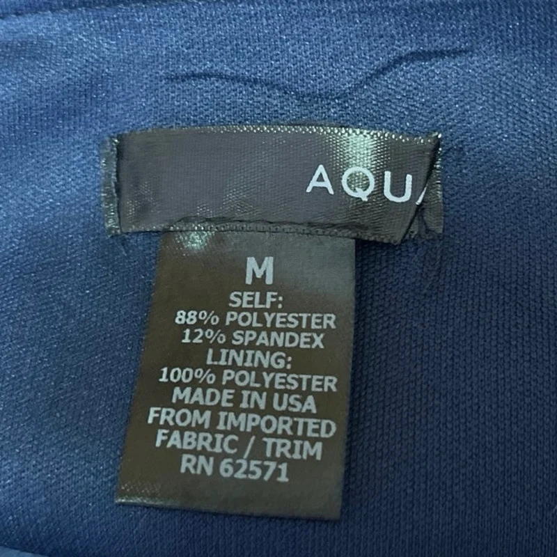 Aqua Women's Blue Faux Suede Scalloped 2-Pc Crop Top & Mini Pencil Skirt Set M - Image 5