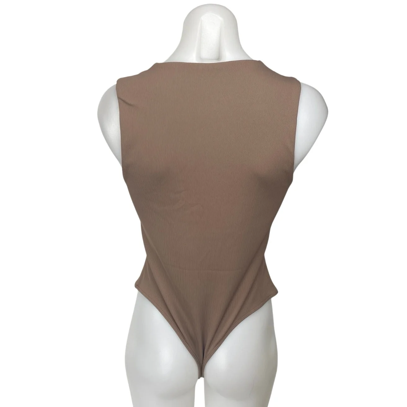 Aritzia Babaton Brown Sleeveless High Neck Cami Camisole Tank Bodysuit Top Sz L - Image 2