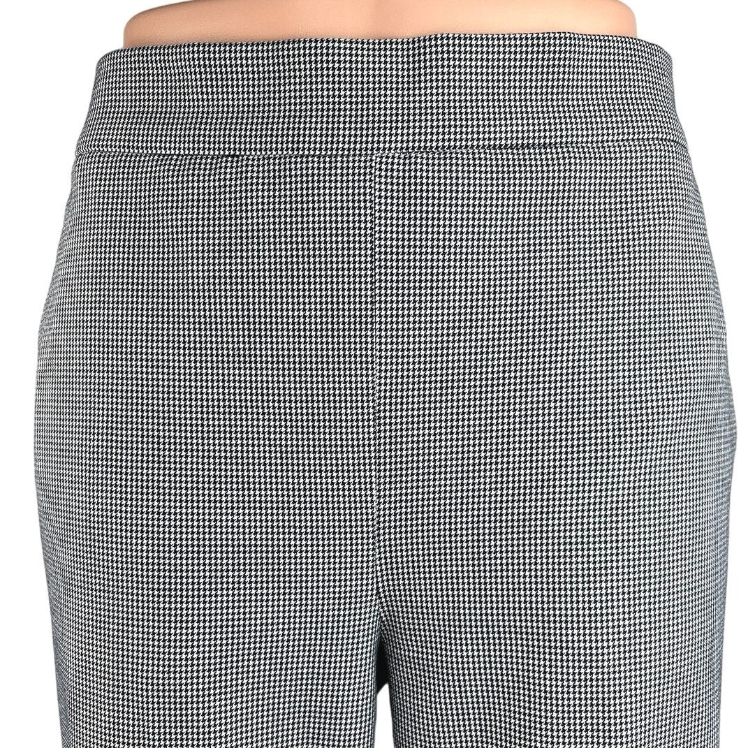 Aritzia Babaton Gray High Rise Houndstooth Stretch Ankle Tapered Trouser Pant 10 - Image 4