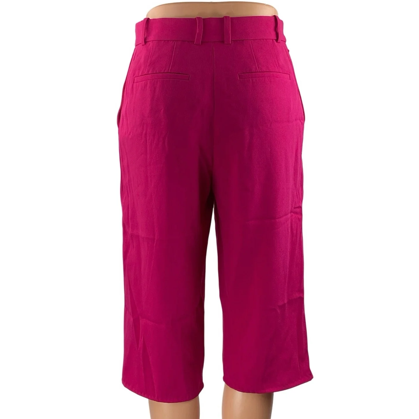 Aritzia Babaton Pink High Rise Raw Hem Straight Leg Capri Culottes Pants Size 2 - Image 3