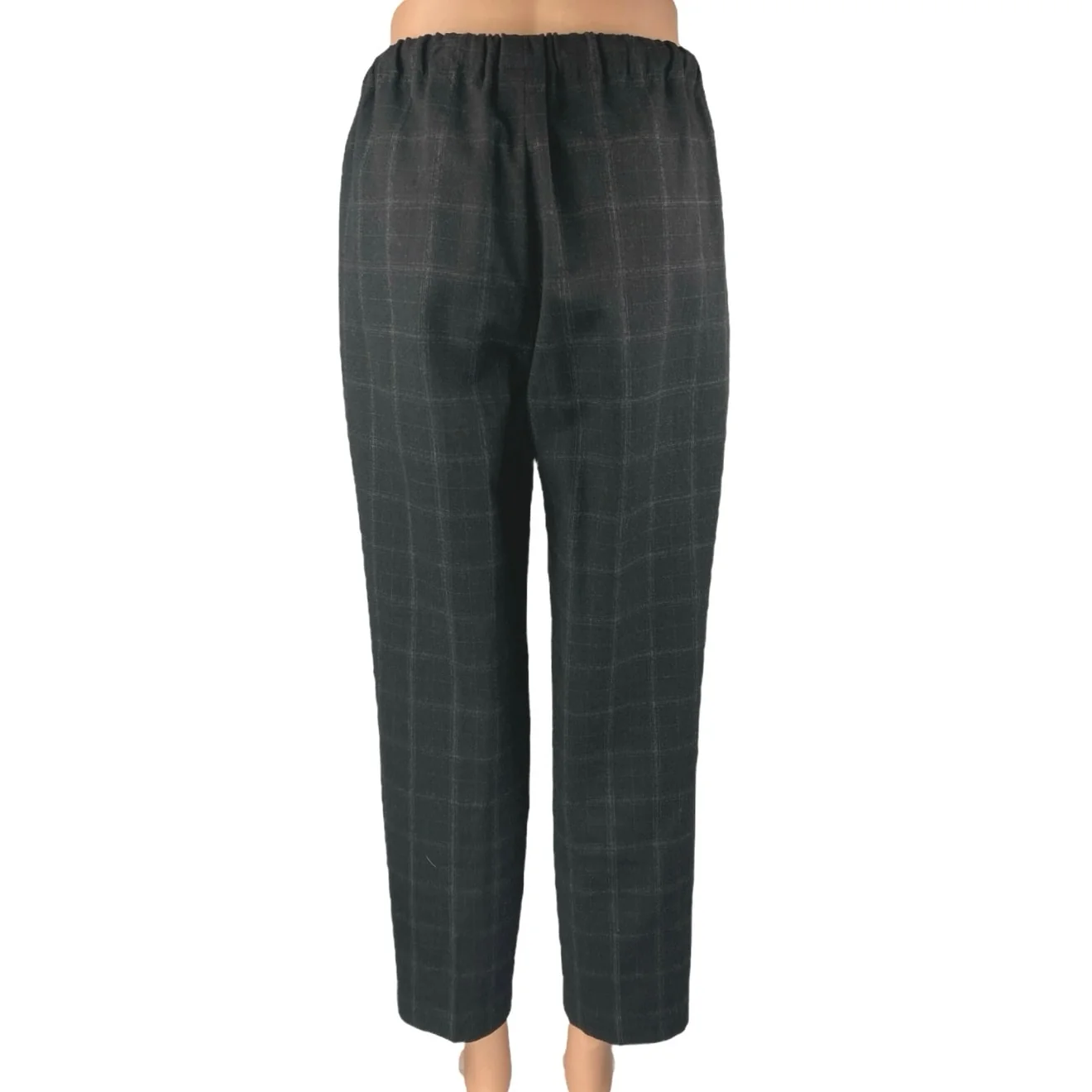 Aritzia Babaton The Group Women's Black Plaid High Rise Tapered Trousers Pants S - Image 3
