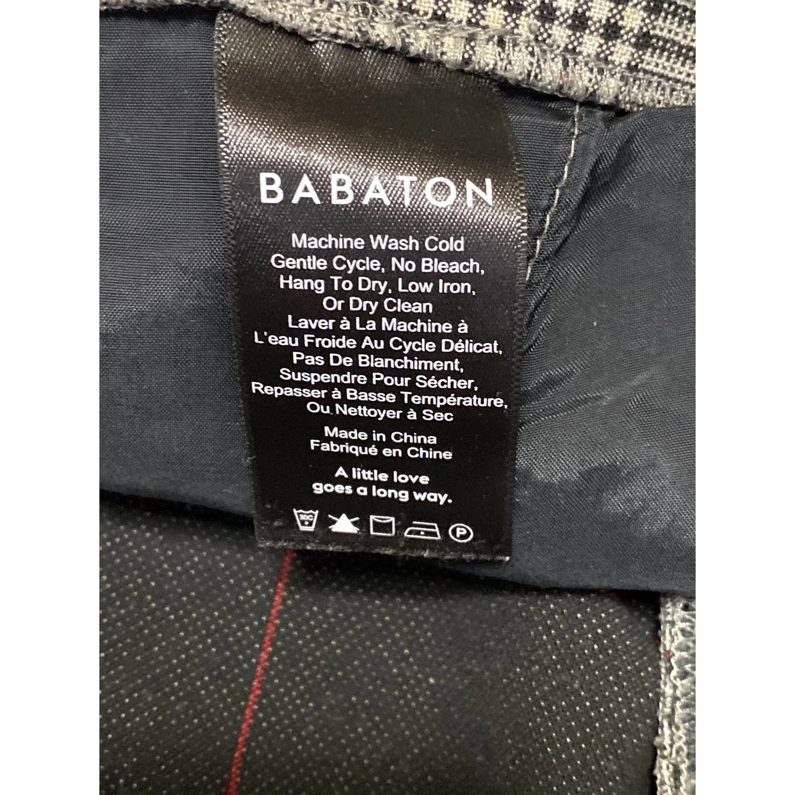 Aritzia Babaton Women's Gray Plaid High Waisted Straight Leg Trousers Pants Sz 4 - Image 5