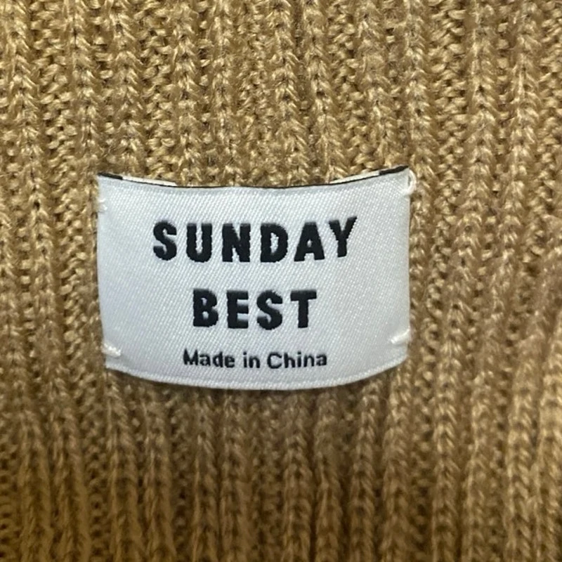 Aritzia Sunday Best Womens Brown Rib Knit Cuffed Fold Up Beanie Cap Hat One Size - Image 3