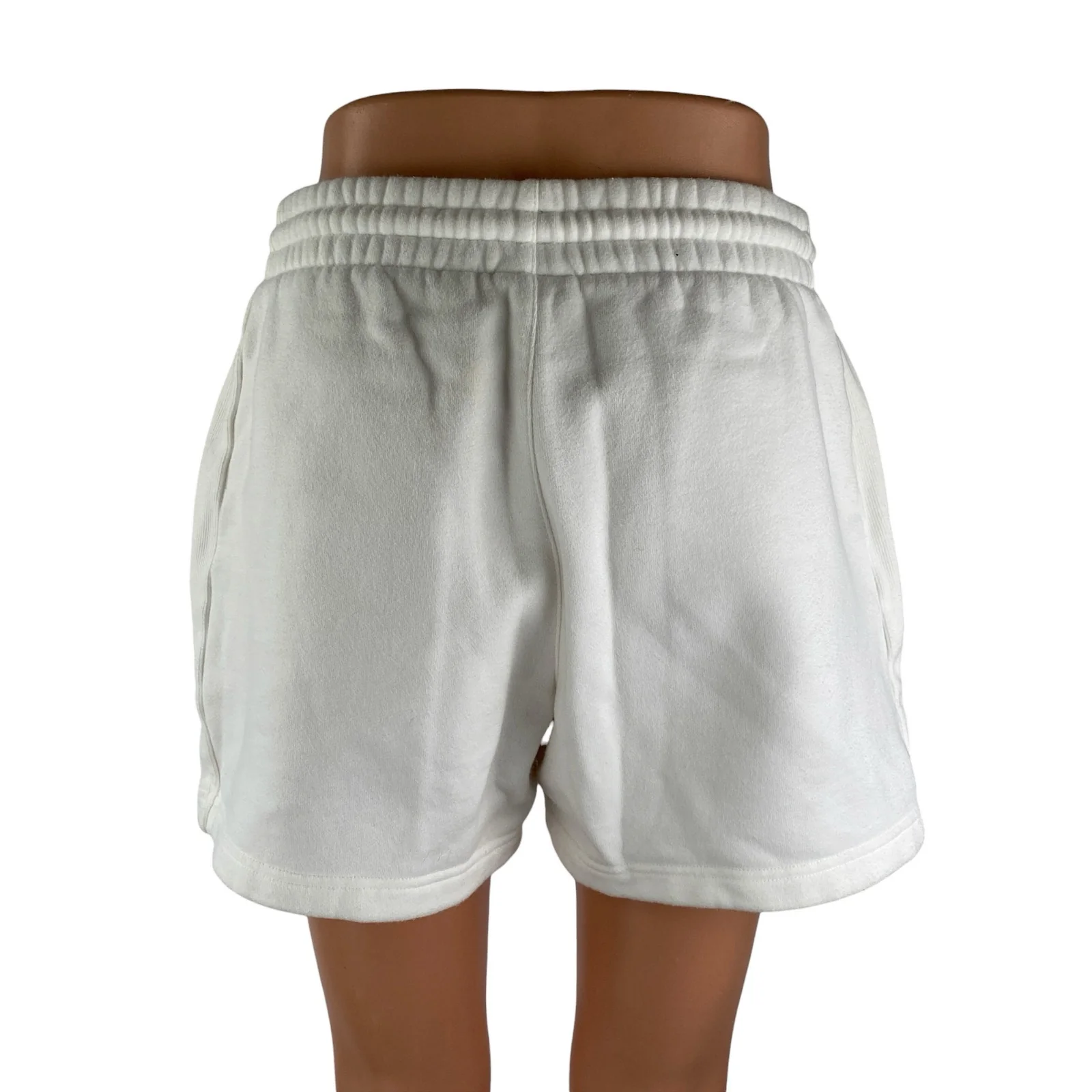Aritzia TNA Sweatfleece Women's White Boyfriend Fit Lounge Mini Shorts Size S - Image 2