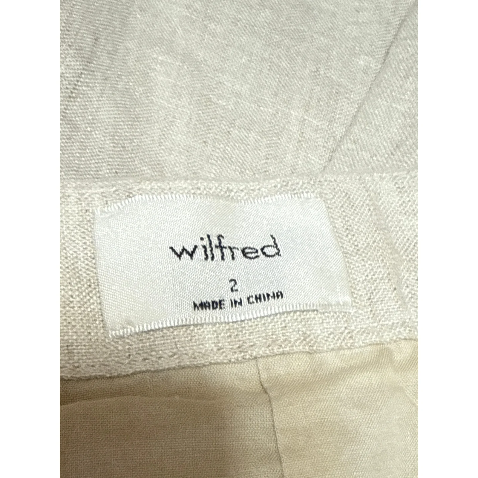 Aritzia Wilfred Beige 100% Linen High Waisted A Line Pleated Mini Skirt Size 2 - Image 4