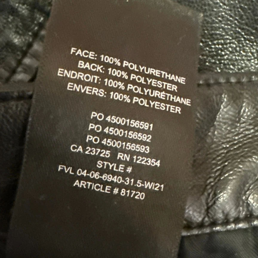 Aritzia Wilfred Black Faux Vegan Leather High Waist Straight Trousers Pants Sz 2 - Image 5