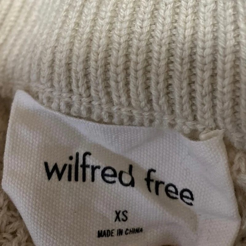 Aritzia Wilfred Cream Wool Waffle Knit Mock Neck Long Sleeve Sweater Top Size XS - Image 3