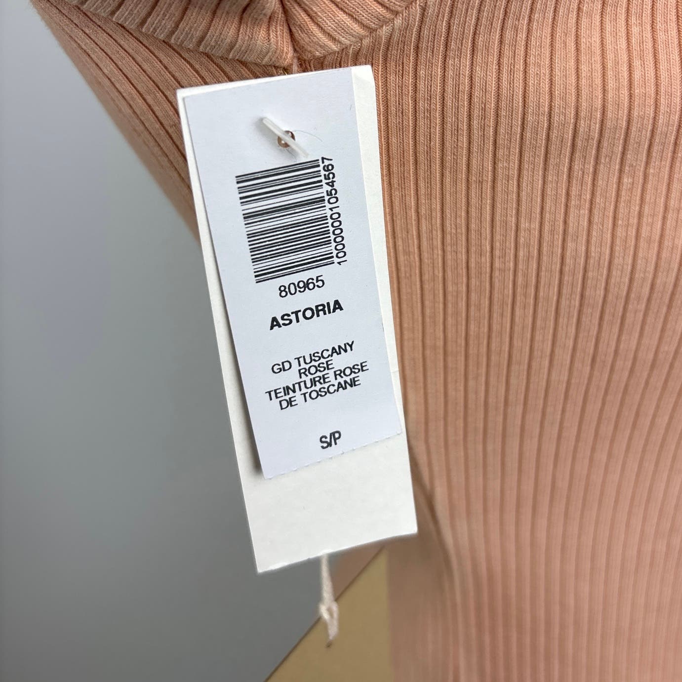 Aritzia Wilfred Free NWT Astoria Peach Orange Ribbed Round Neck Mini Dress Sz S - Image 6