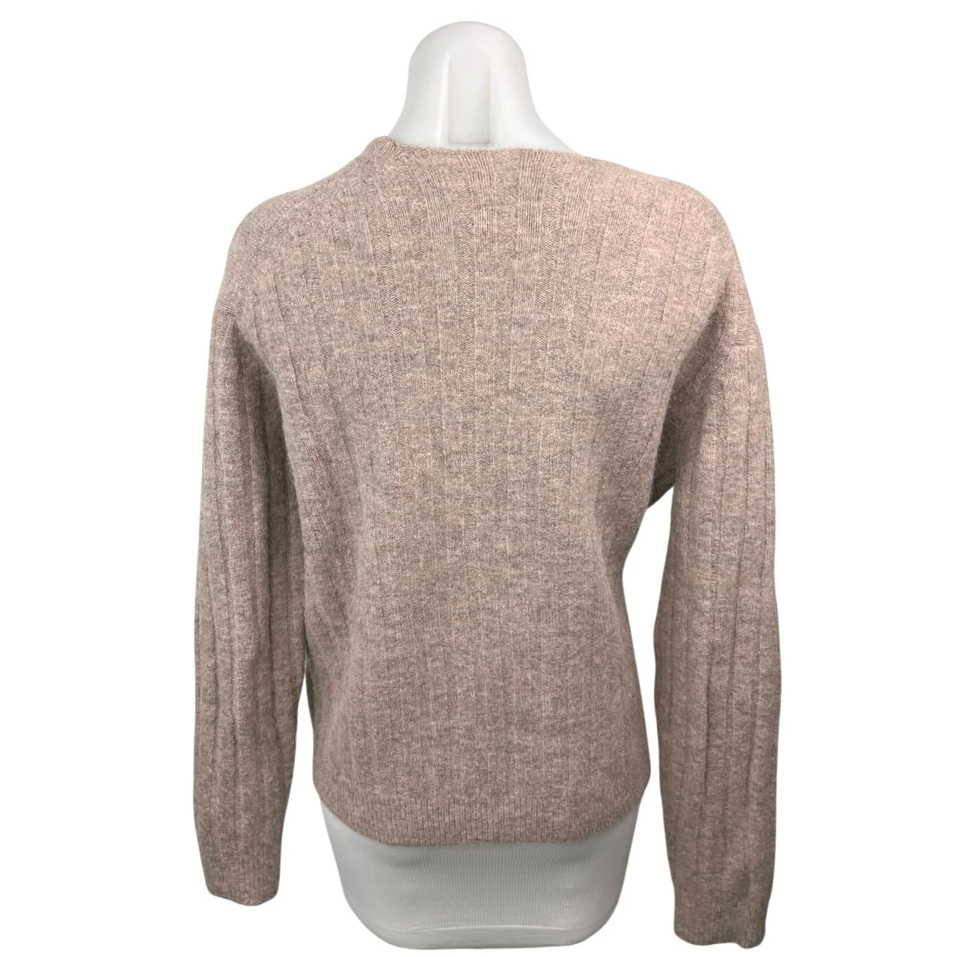 Aritzia Wilfred Free Pink Tan Alpaca Wool Scoop Neck Long Sleeve Sweater Top S - Image 2