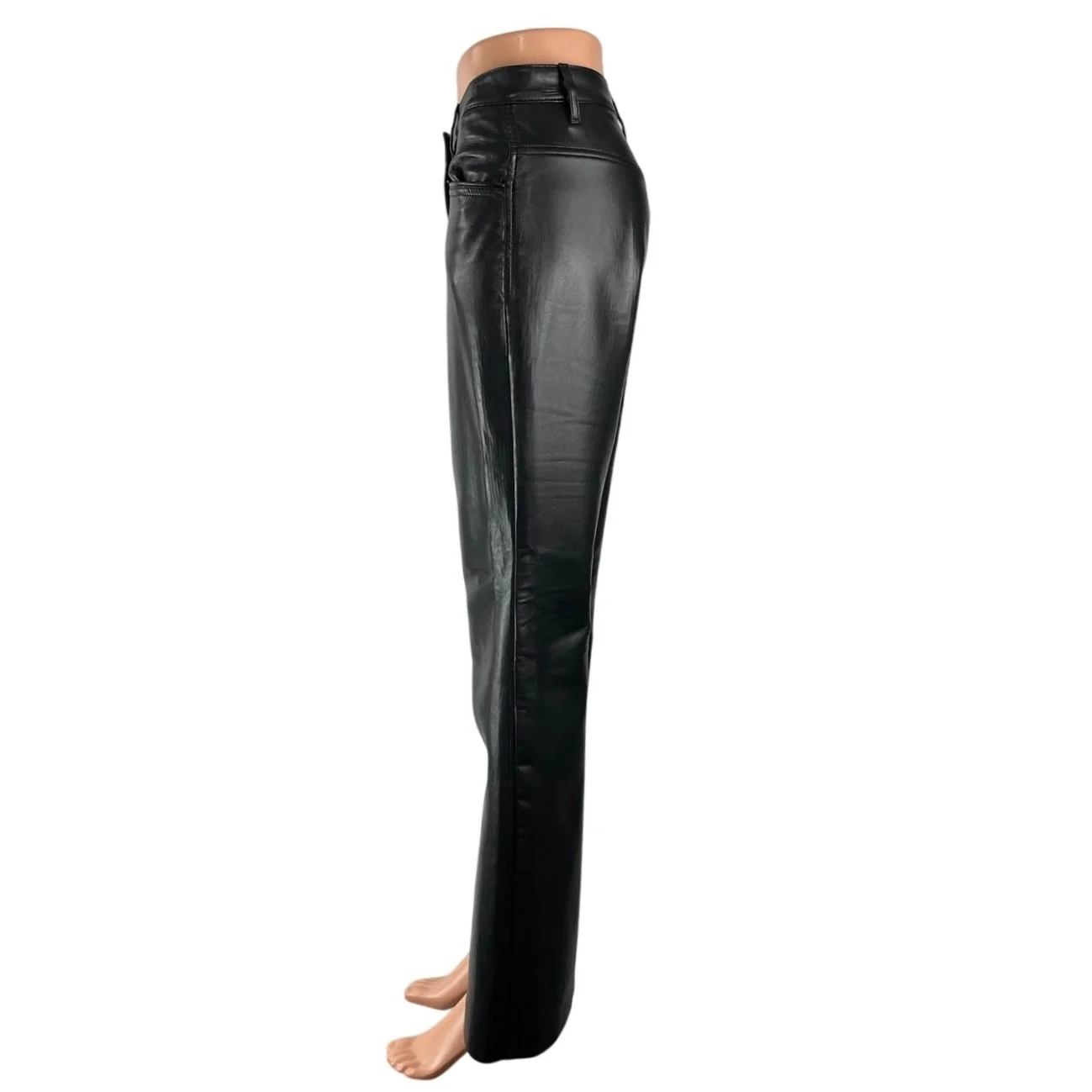 Aritzia Wilfred Women's Faux Leather Vegan Flared Bootcut Trousers Pants Size 4 - Image 3