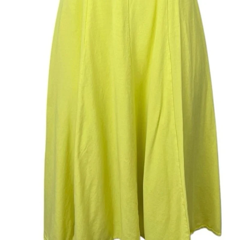 ASTR The Label Yellow Linen Sleeveless Cami Tank Pleated A Line Midi Dress Sz XS - Image 4