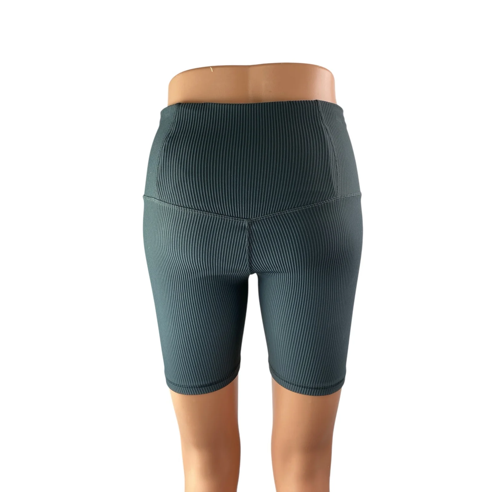Athleta Elation Blue Gray Rib Knit High Rise  Athletic Running Biker Shorts XS - Image 2