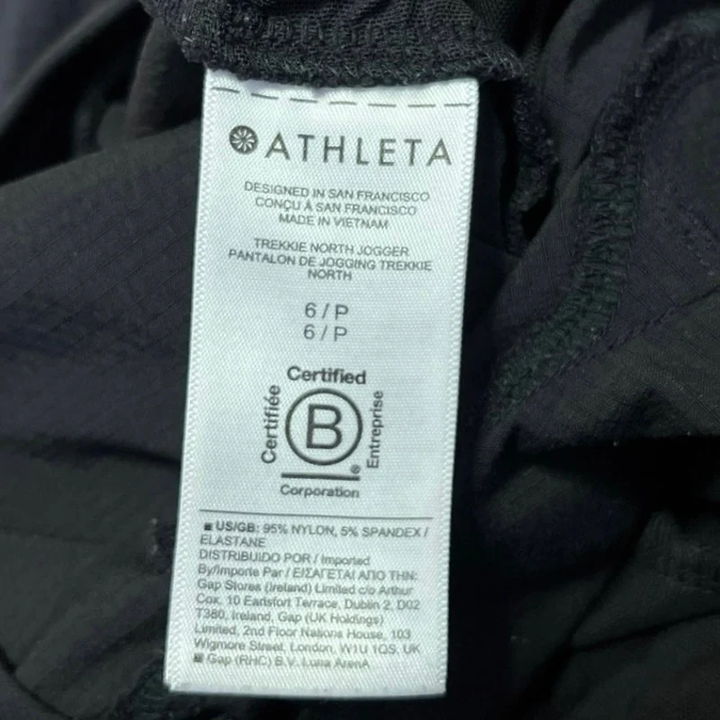 Athleta Women's Black Drawstring Mid Rise Capri Athletic Jogger Pants Size 6 - Image 5