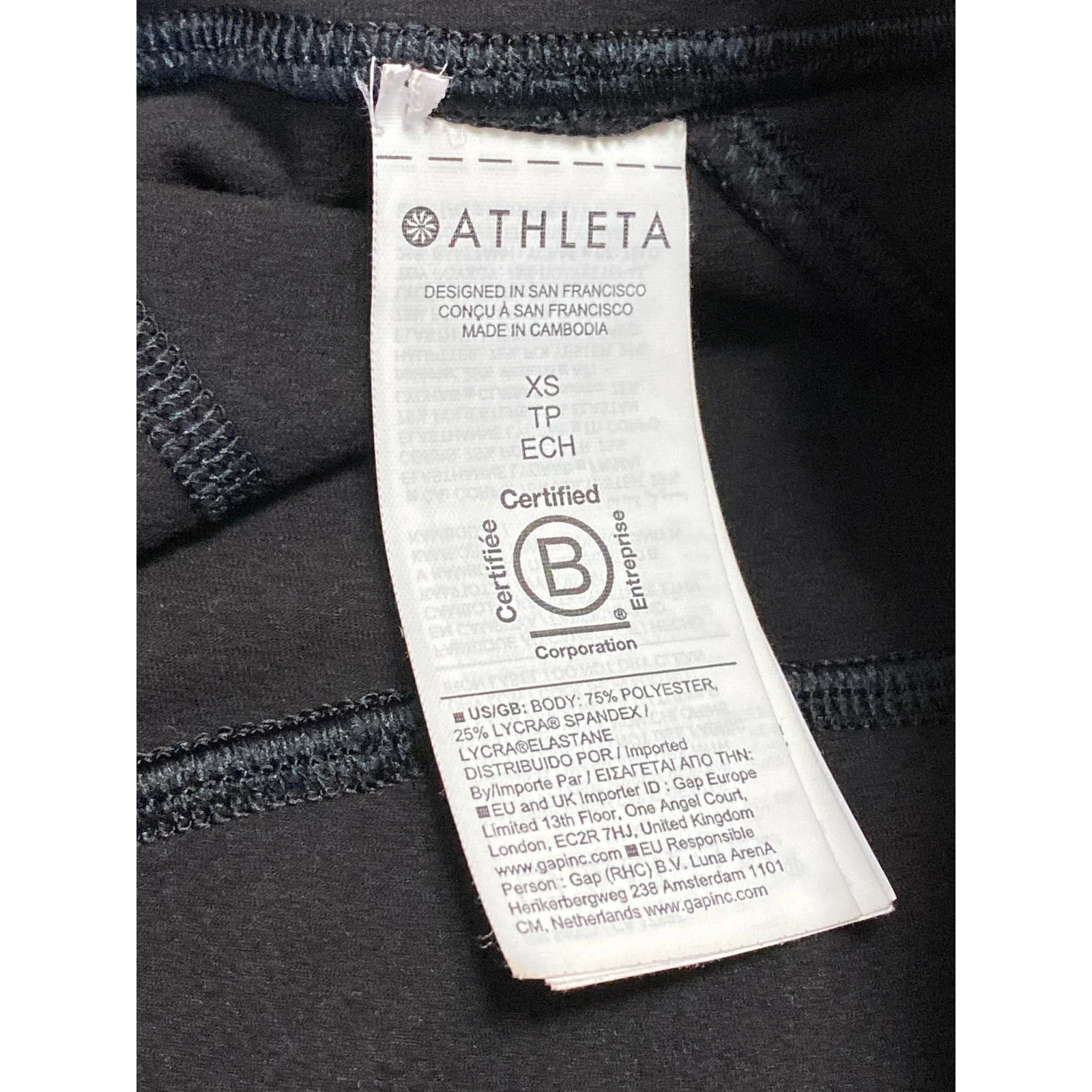 Athleta Women's Black High Waist Zipper Pocket Yoga Athletic Leggings Pants XS - Image 4