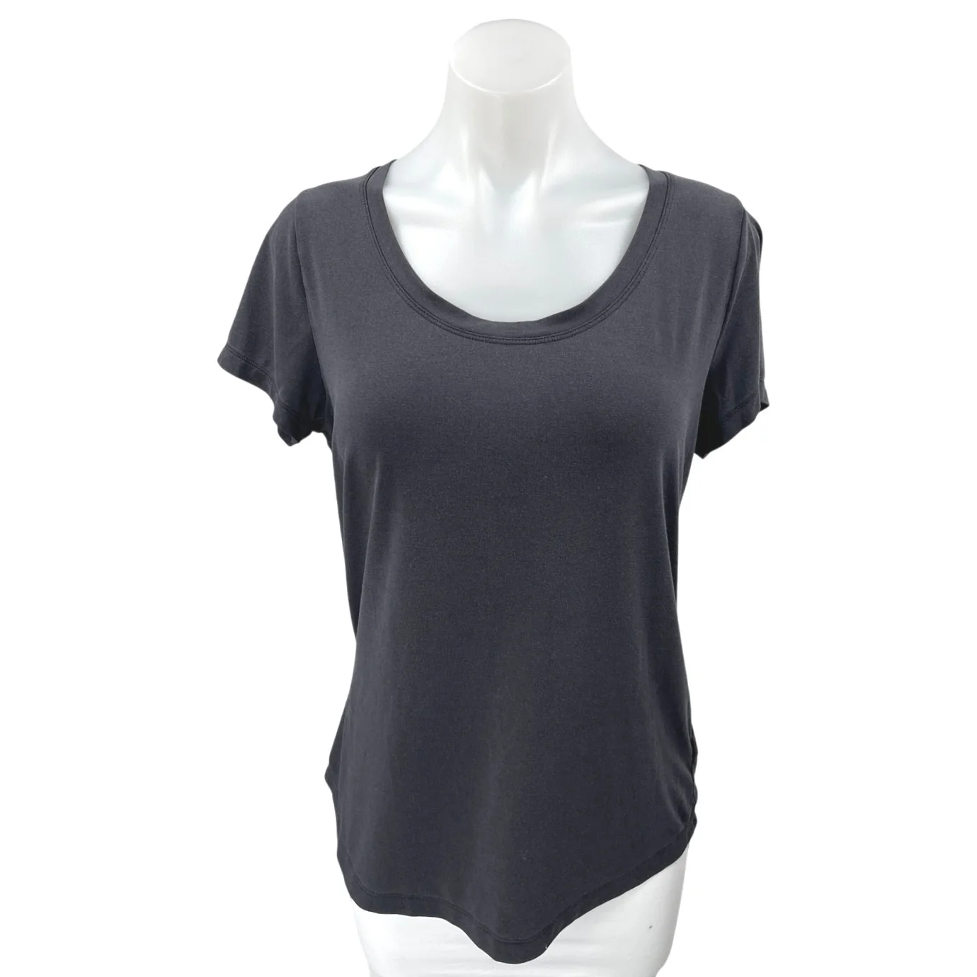 Athleta Women's Black Short Sleeve Scoop Neck Yoga Athletic T Shirt Tee Top Sz S