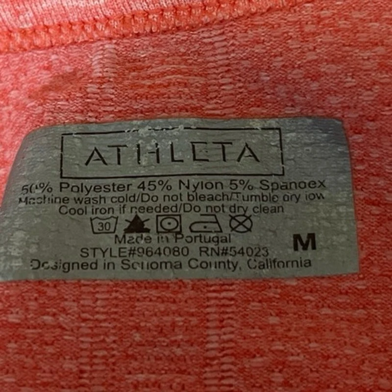 Athleta Women's Orange Swifty Tech Ruched Racerback Athletic Tank Top Size M - Image 3