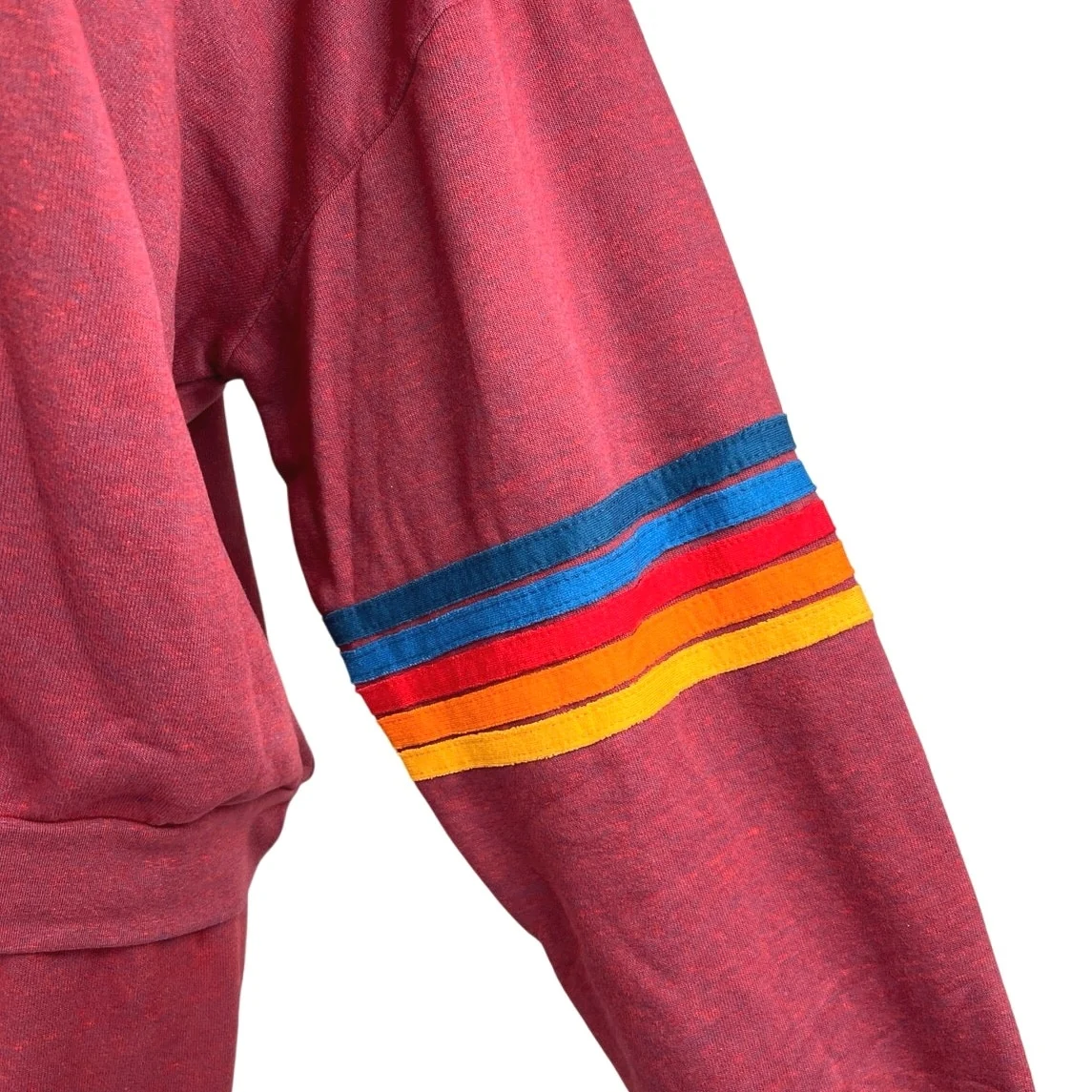 Aviator Nation Rainbow Stitch Striped Maroon Red 2 Piece Track Suit Set Size M/L - Image 6