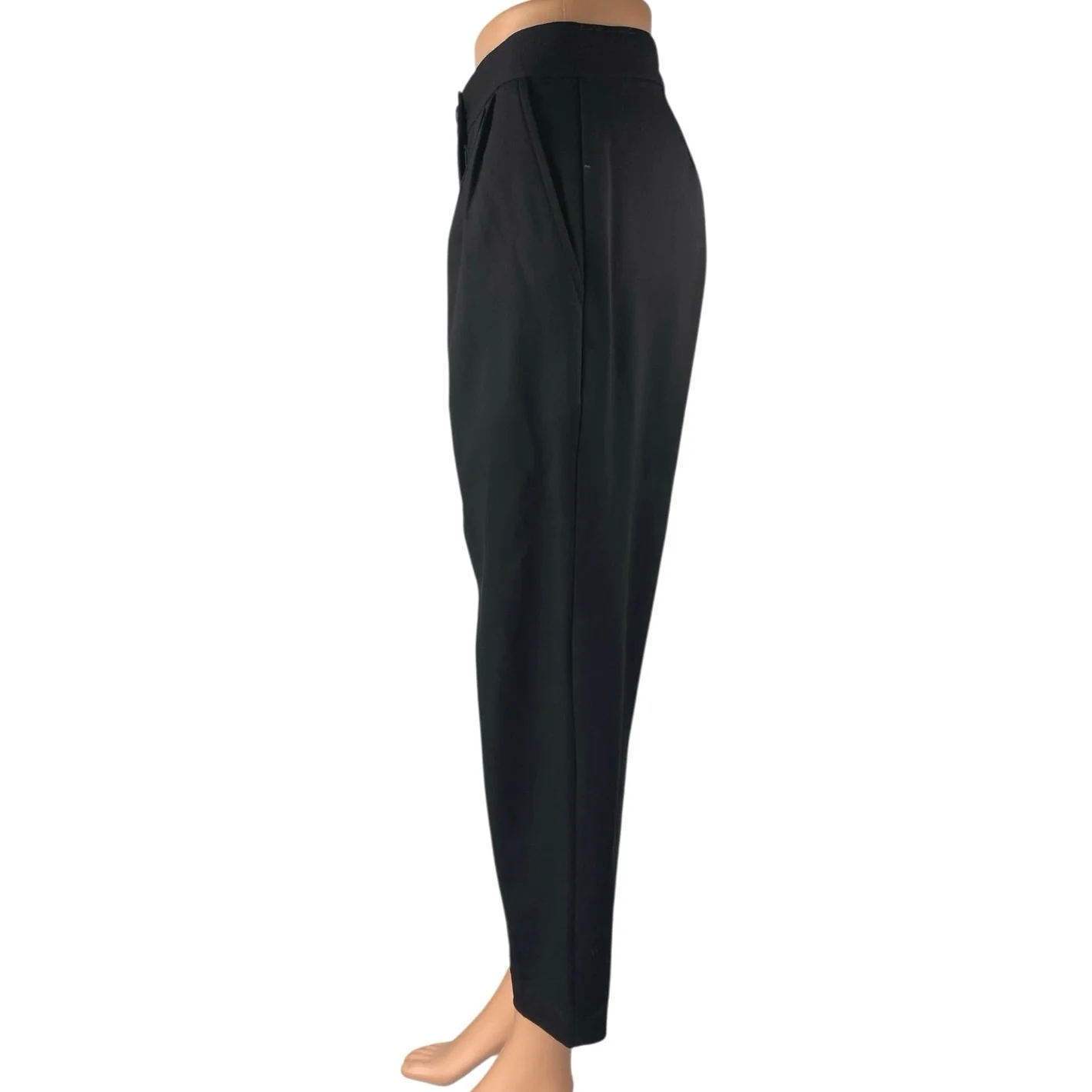 Away Women's Black Wool Straight Tapered High Waist Trousers Dress Pants Size 0 - Image 2