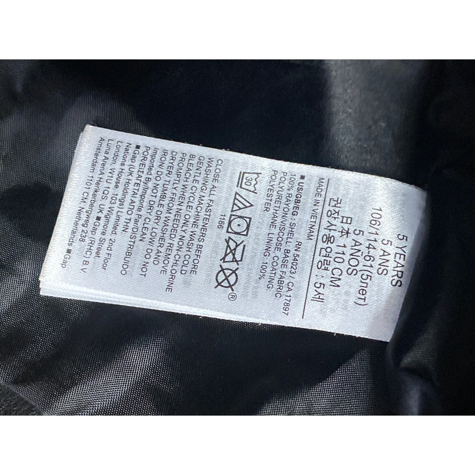 Baby GAP Kid Girls Black Faux Vegan Leather Long Sleeve Moto Biker Coat Jacket 5 - Image 4