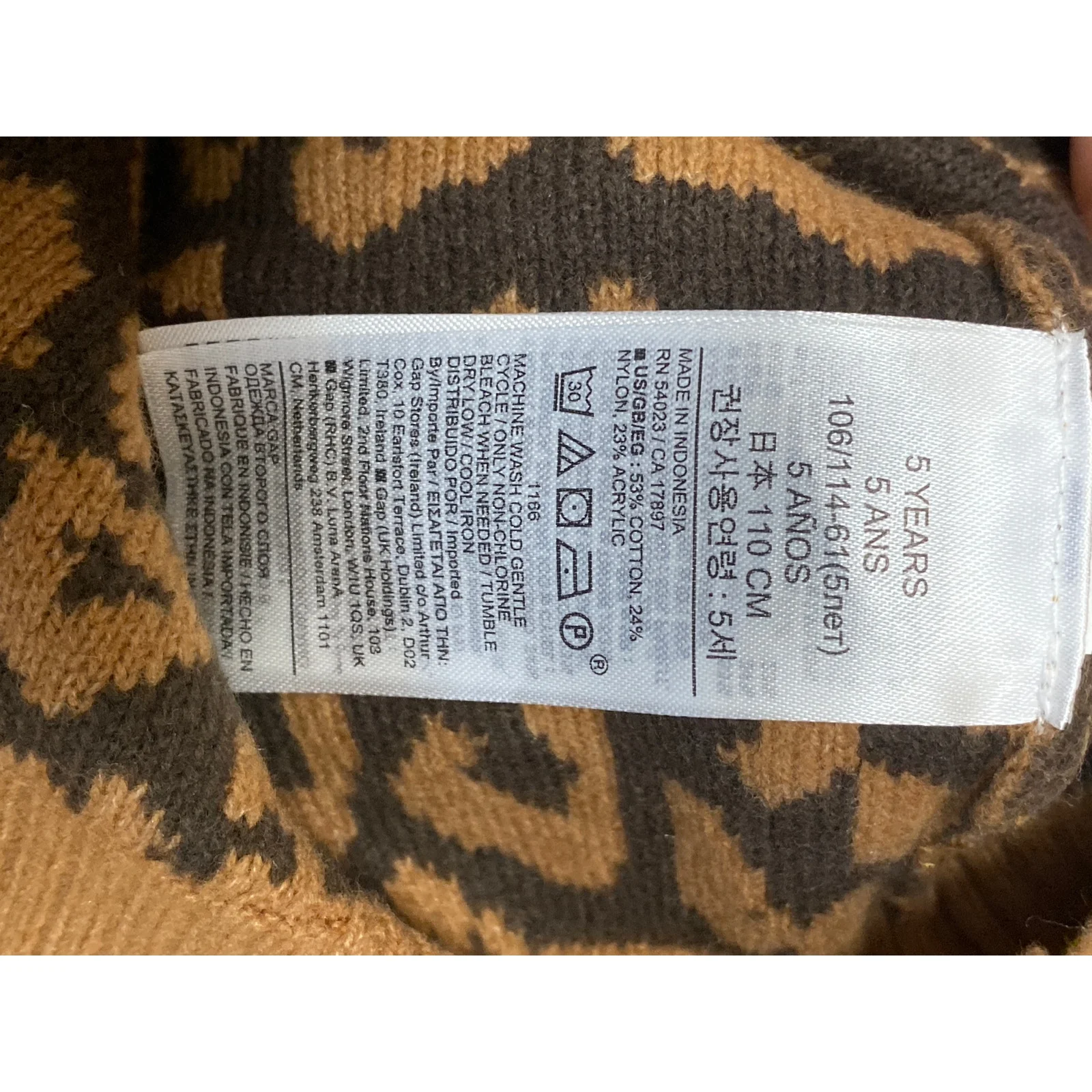 Baby GAP Kids Girls Leopard Print Brushed Turtle Neck Long Sleeve Sweater Top 5 - Image 4