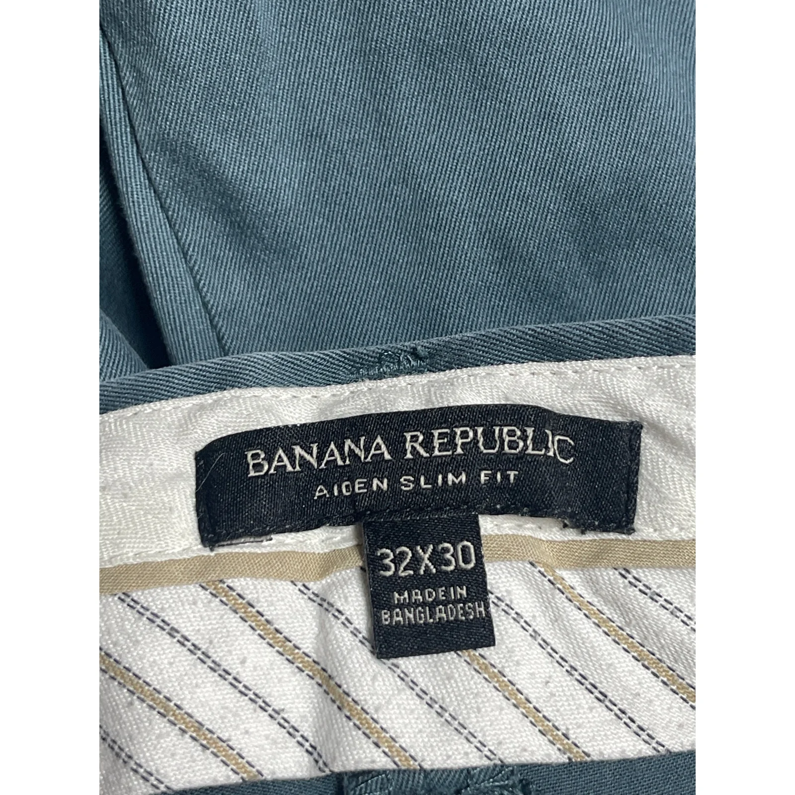 Banana Republic Aiden Blue High Rise Slim Fit Straight Trouser Chino Pants 32x30 - Image 3