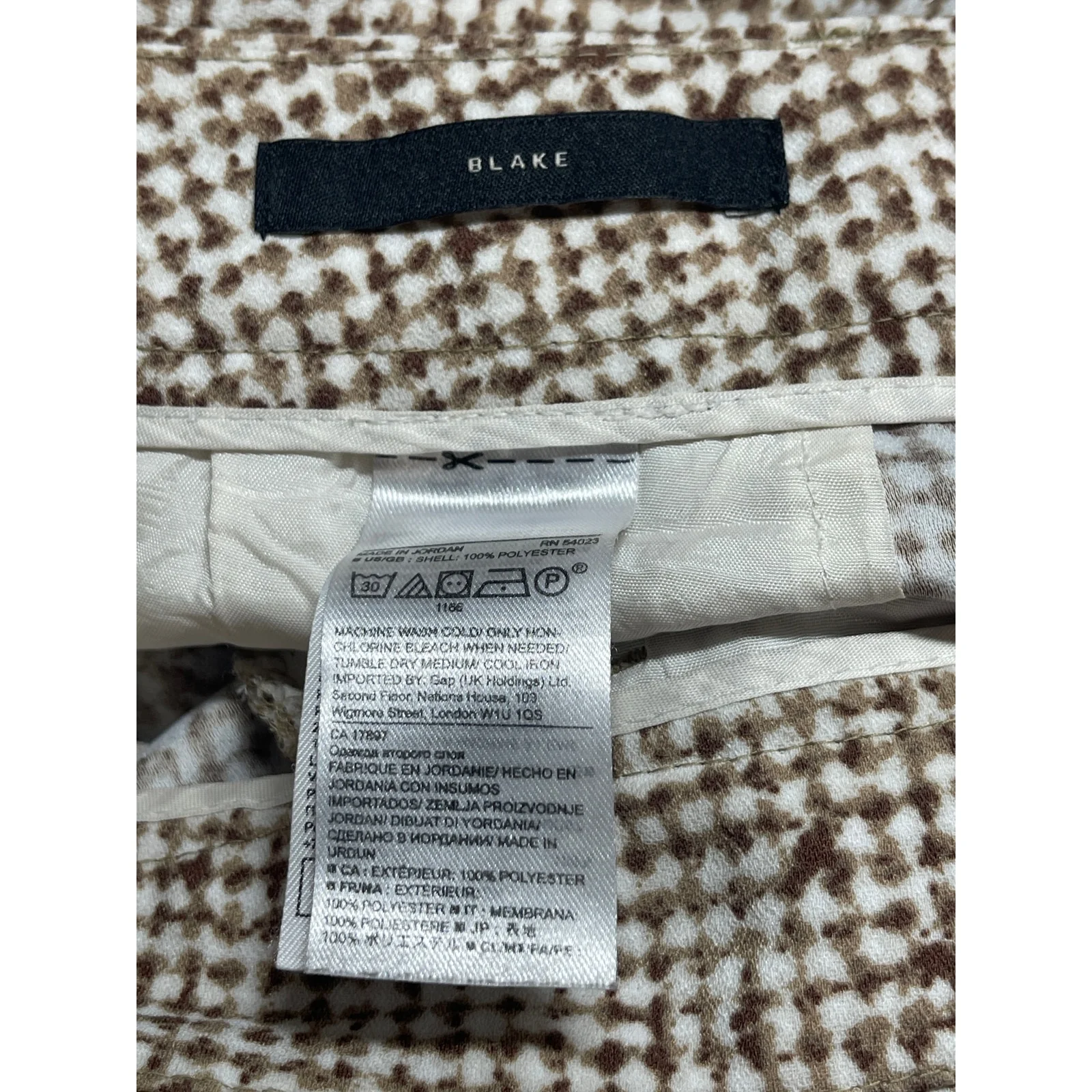 Banana Republic Blake Brown White High Rise Wide Leg Cropped Trousers Pants 6 - Image 4