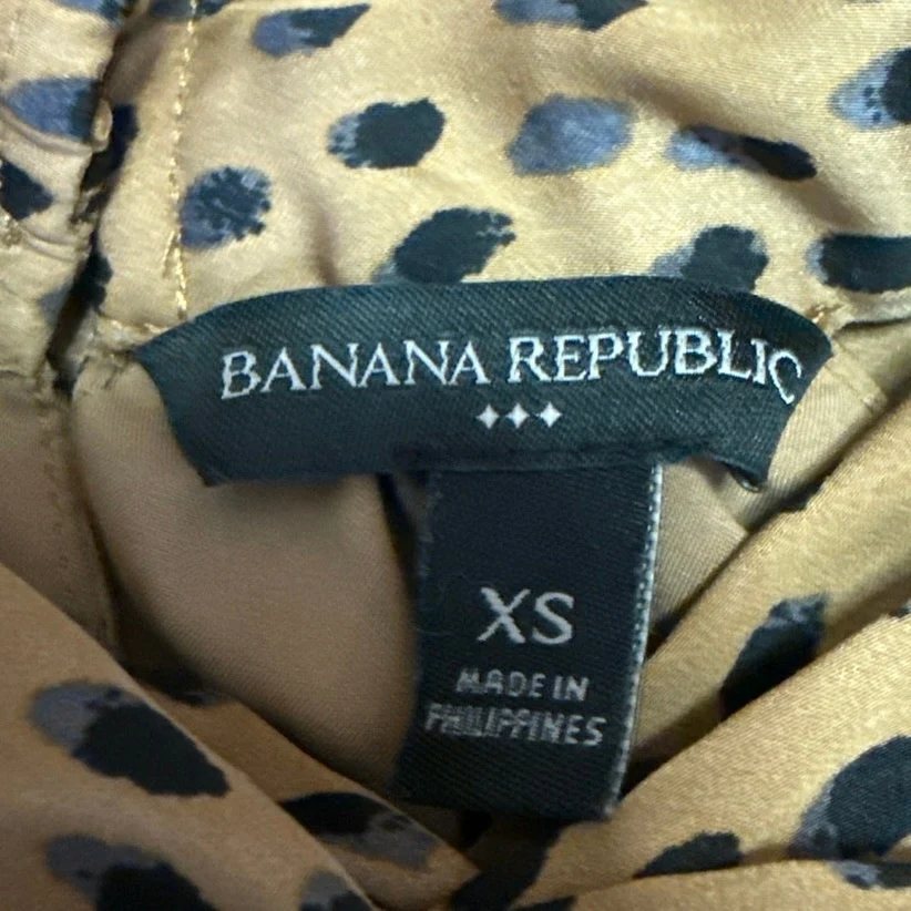Banana Republic Brown Silky Satin Sleeveless Leopard Print Midi A Line Dress XS - Image 4