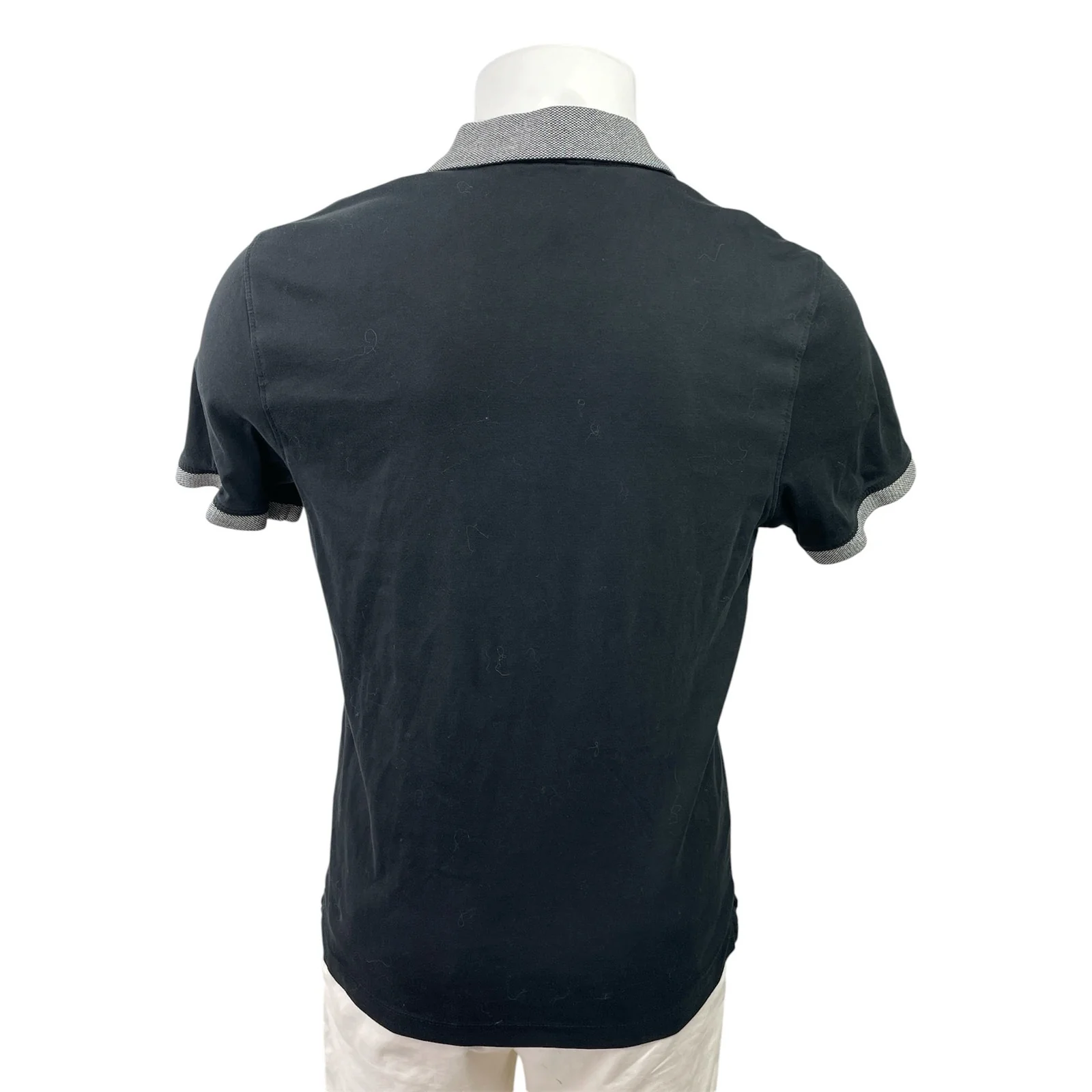 Banana Republic Luxe Touch Black Short Sleeve Performance Polo Shirt Top Size M - Image 3