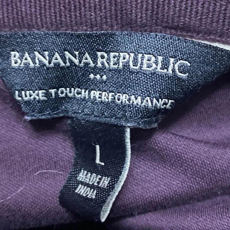 Banana Republic Luxe Touch Performance Mens Purple Short Sleeve Polo Shirt Top L - Image 3