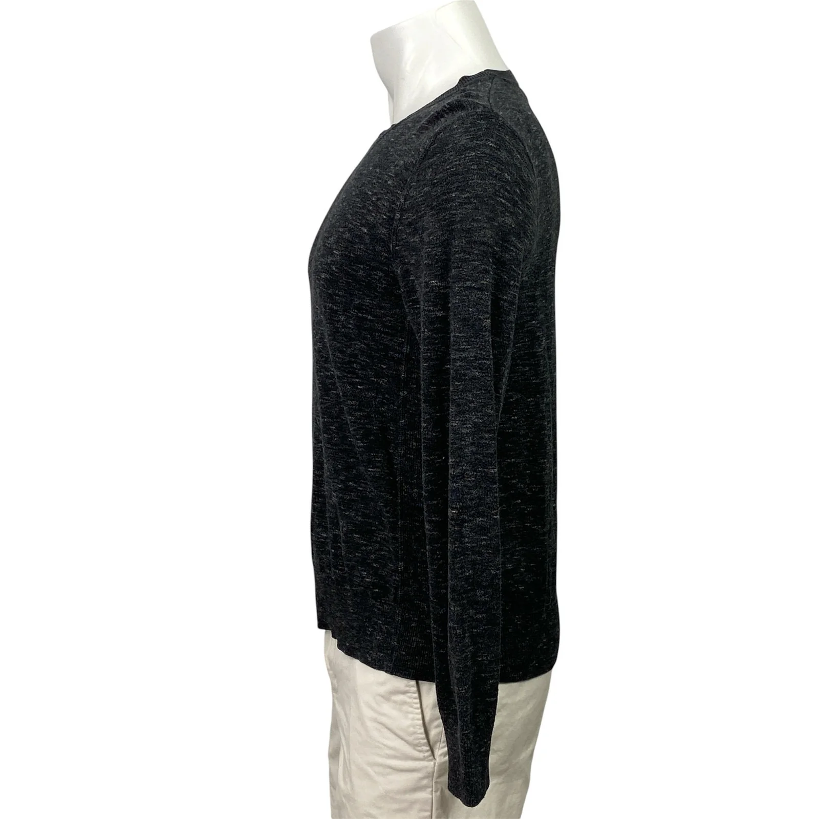 Banana Republic Men's Black Heather Long Sleeve Crew Neck Sweater Top Size S - Image 2
