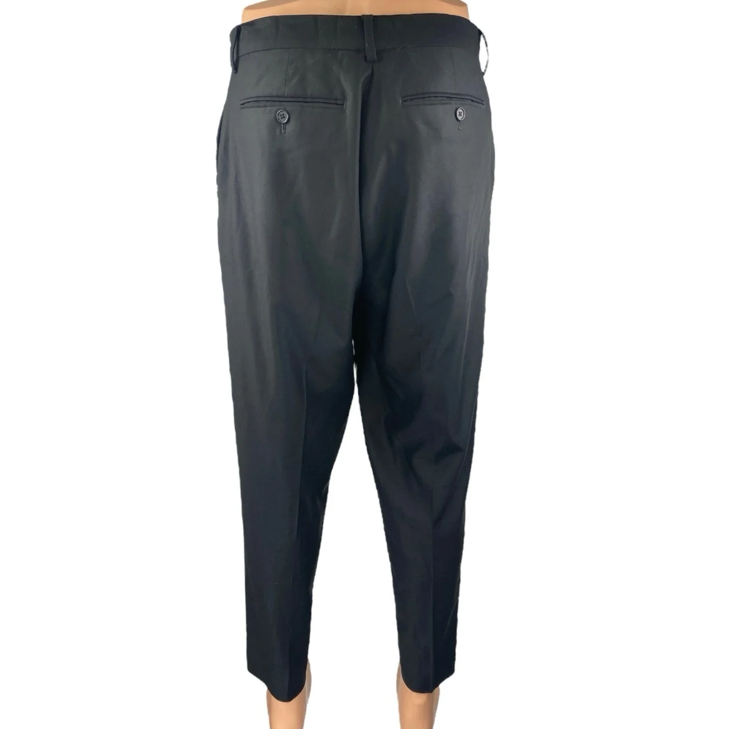 Banana Republic Men's Black Tailored Slim Fit Straight Trousers Dress Pants 36 - Image 3