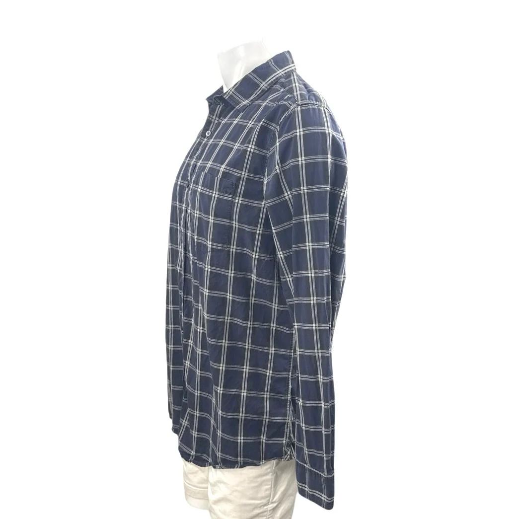 Banana Republic Men's Blue Plaid Classic Fit Long Sleeve Button Up Shirt Top L - Image 2