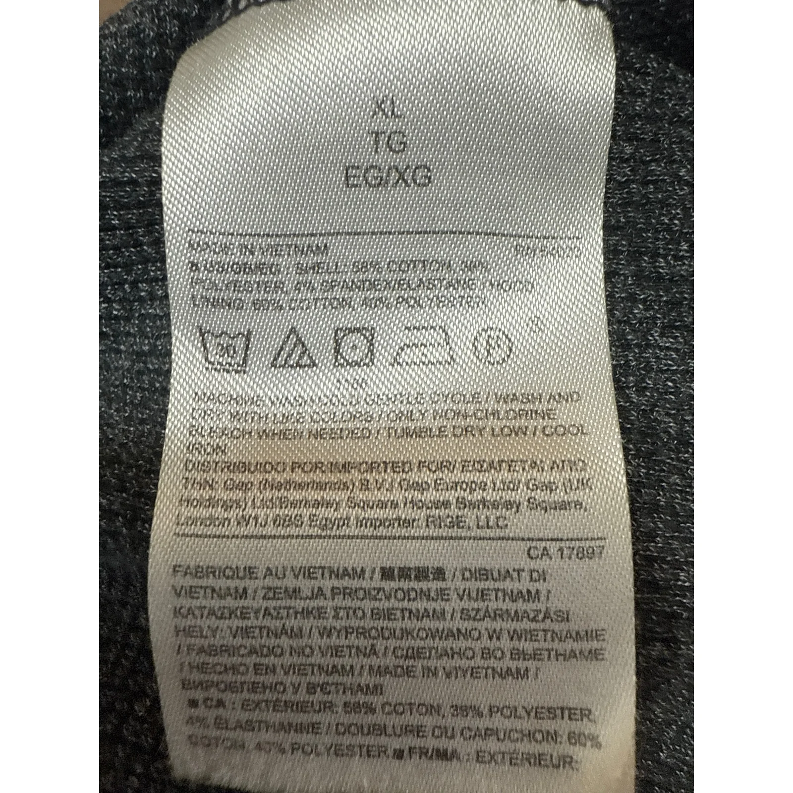 Banana Republic Mens Gray Long Sleeve Hooded Hoodie Sweatshirt Sweater Top XL - Image 4