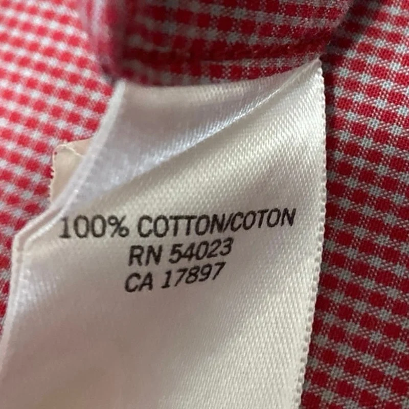Banana Republic Men's Red Checkered Long Sleeve Button Down Shirt Top Size L - Image 4