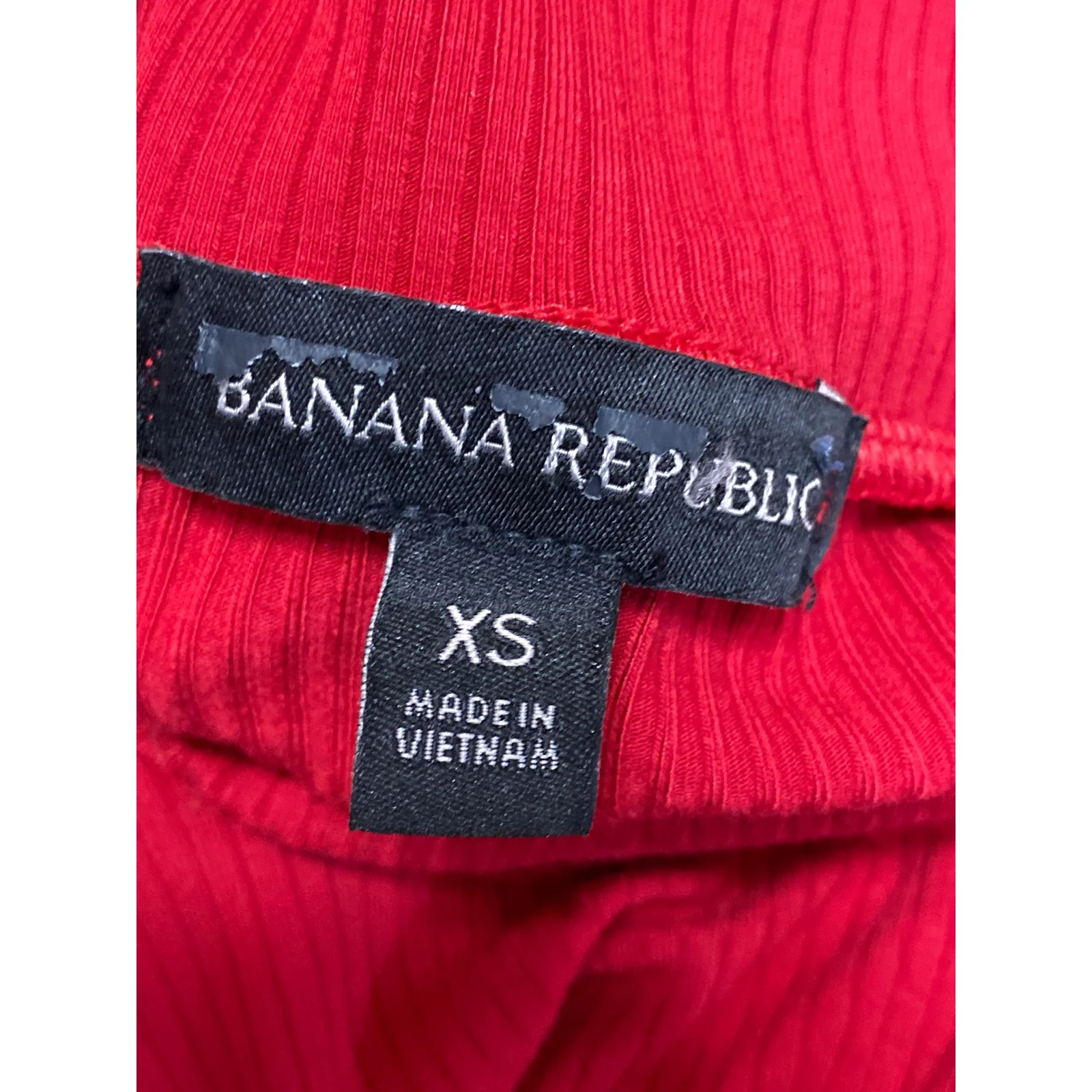 Banana Republic Red Long Sleeve Turtleneck Ribbed Knit A Line Mini Dress Size XS - Image 3
